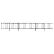 Recinzione da Giardino con Parte Superiore ad Anello in Acciaio 1005x120 cm Nera 277670