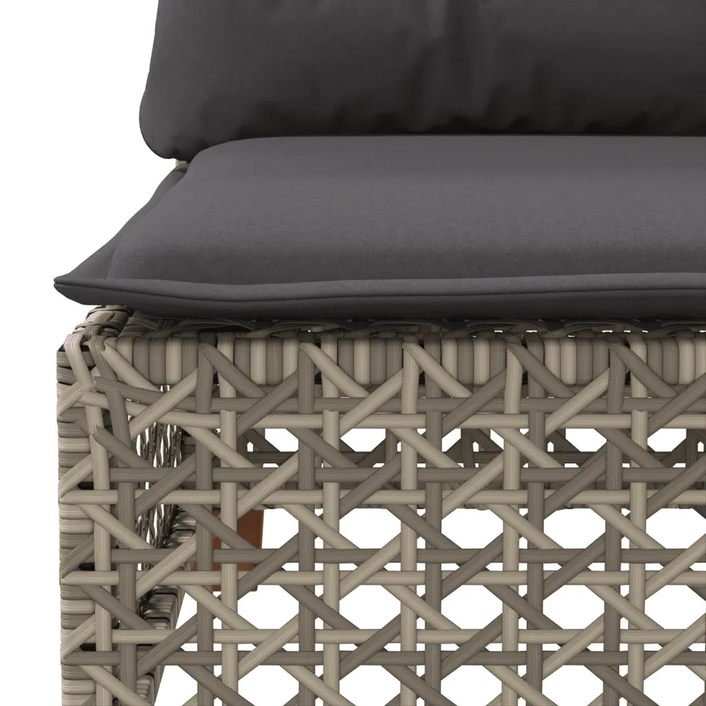 Set Divano da Giardino 9 pz con Cuscini Grigio in Polyrattan 3261963