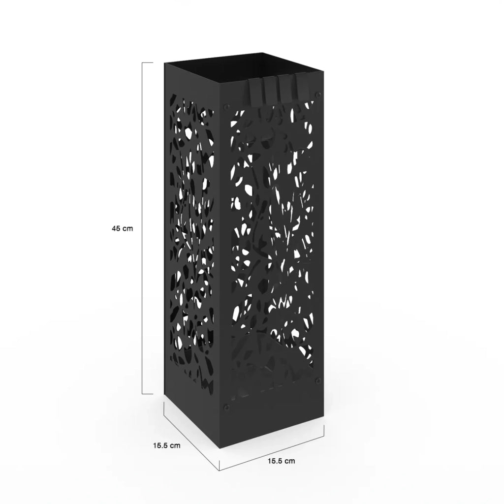 IDMarket - Paragüero FLOWER de acero gris antracita, 45 cm de altura