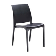 Sedia da esterno Dusanbe, Seggiola da giardino, Seduta outdoor multiuso, Panchina da giardino, Made in Italy, 54x46 h80 cm, Nero