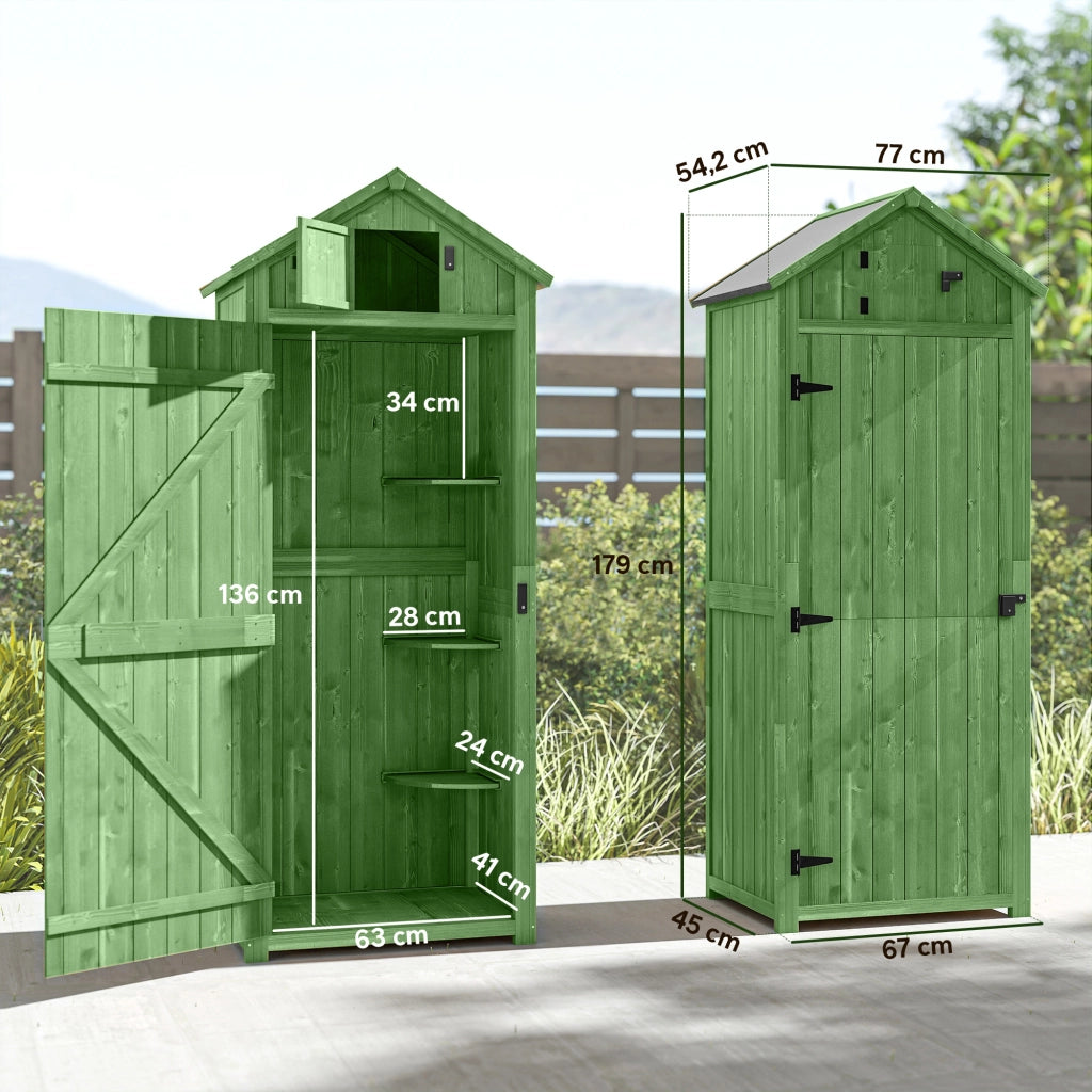 Armadio da Giardino in Legno con 3 Ripiani ¨C zephmum ¨C Grigio 88x132x19