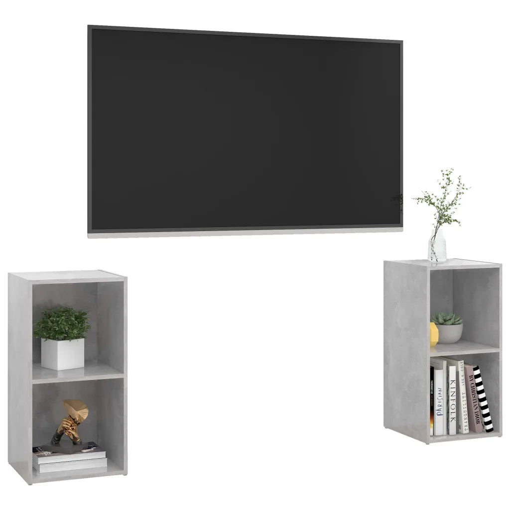 Mobili TV 2 pz Grigio Cemento 72x35x36,5 cm in Truciolato  cod mxl 26625