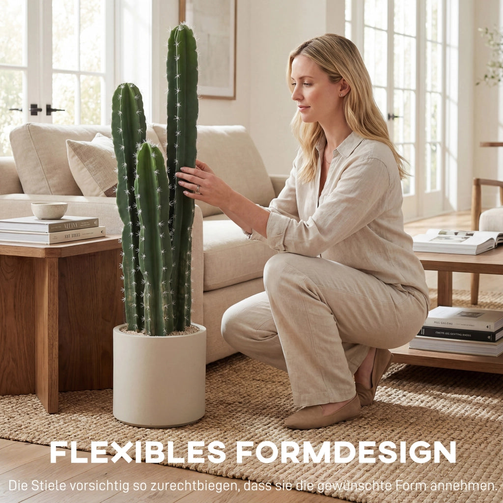 Pianta artificiale cactus grande 95 cm con vaso ¨C zephmum ¨C verde