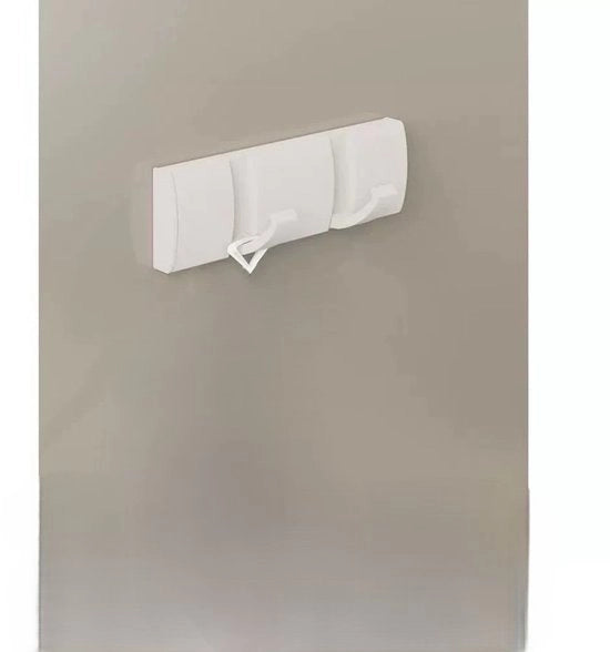 Capocapello da parete, porta a sospensione, capocapello con ganci estensibili, grucce in alluminio spazierabili, rastrelliera per ingresso, bagno, cappello, asciugamano - Bianco-2 ganci.