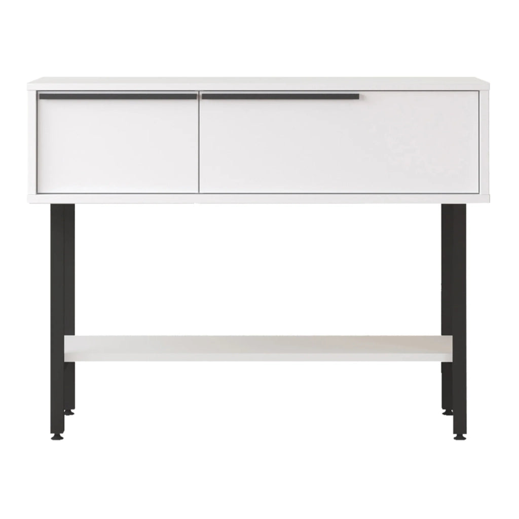 Tavolo consolle 100 x 30 x 76 cm bianco nero 03_0010890