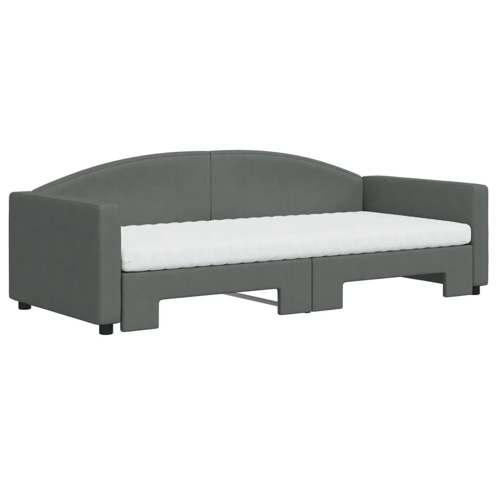 Divano Letto Estraibile Materassi Grigio Scuro 90x200cm Tessuto 3197207