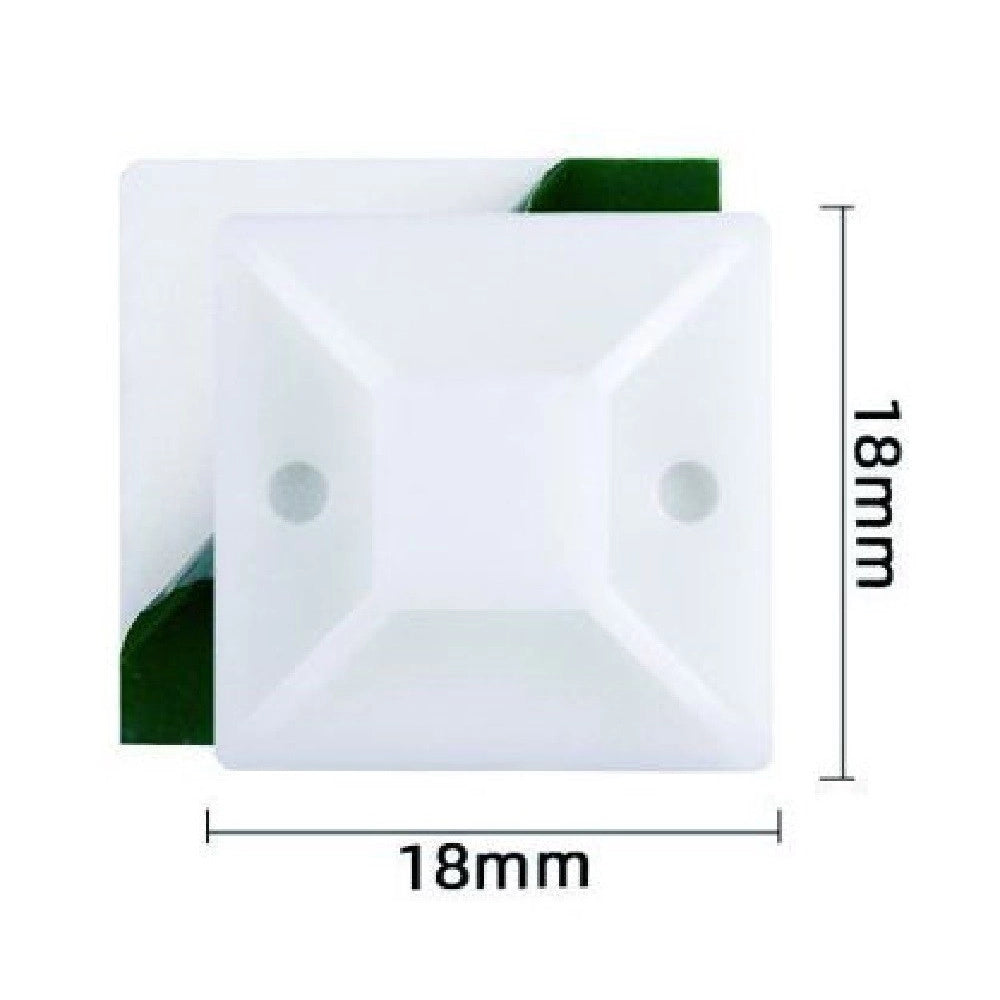 Trade Shop - Set 16 Pezzi Basi Per Fissaggio Fascette Passante Supporto Adesivo 18x18mm 57192 -