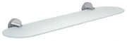 Bancopiazza per bagno Osaka 60 cm, colore cromato, maniglia e supporto in cromato, materiale in acciaio inossidabile e vetrata in vetro satinato, sostenibile fino a 7 kg, garanzia 10 anni, design unico