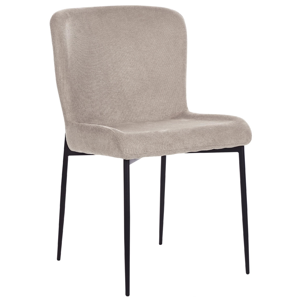 Set di 2 sedie da pranzo in tessuto poliestere con texture a maglia grigio talpa soggiorno e camera da letto