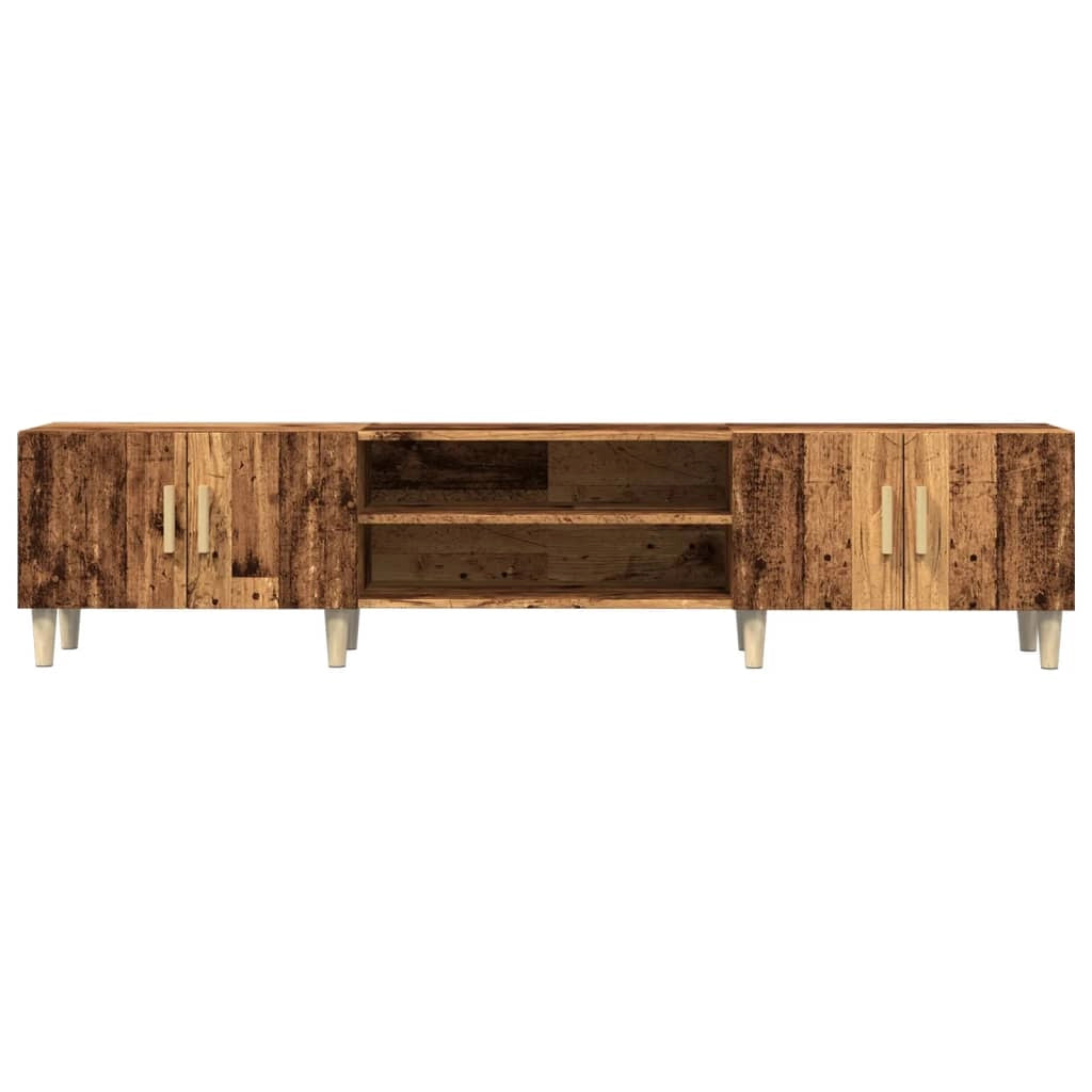 Mobile TV multimediale scaffale TV credenza TV sala da pranzo soggiorno camera da letto legno invecchiato 180 x 31,5 x 40 cm legno ingegnerizzato marrone 02_0028505