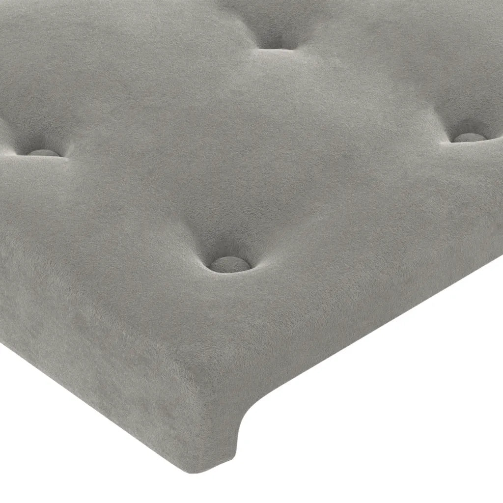 Testiera ad Orecchio Grigio Chiaro 147x16x78/88 cm in Velluto 3119250