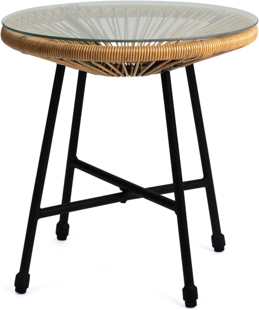 Set di mobili da Giardino Izmir - Tavolo e 2 poltrone con Corda Effetto Rattan