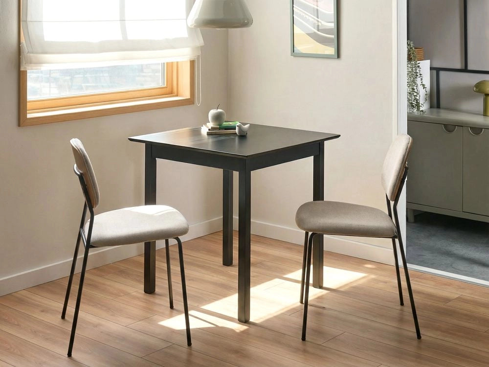 Tavolo da pranzo in legno di pino nero 75x75 cm, design minimalista scandinavo, tavolo da cucina