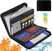 Documentenmap A4, documentenbox con protezione contro le fiamme, contenitore documenti impermeabile con 13 cassette e ulteriori cassette per ufficio, casa, scuola, contenitore documenti con chiusura a cerniera per documenti e oggetti di valore.