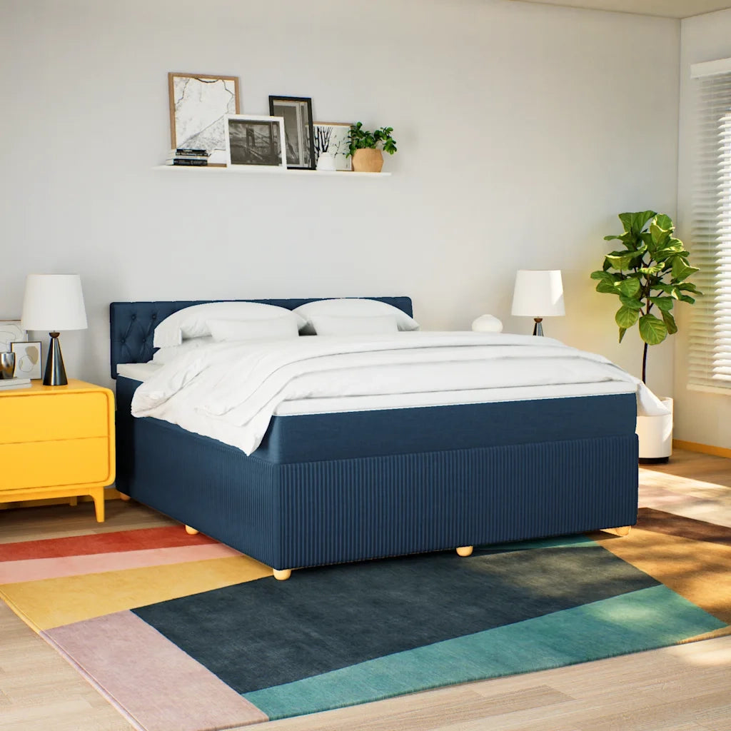 Giroletto a Molle con Materasso Blu 180x200 cm in Tessuto 3289848