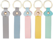 Sleutelhangers Faux Leder in 5 Colori, Gravabili, in Bulk, con Cinturino PU e Metallo, per Donne e Uomini, per Auto e Porte, 1 Dozzina, 5 Colori, Grano Verde, Rosa.