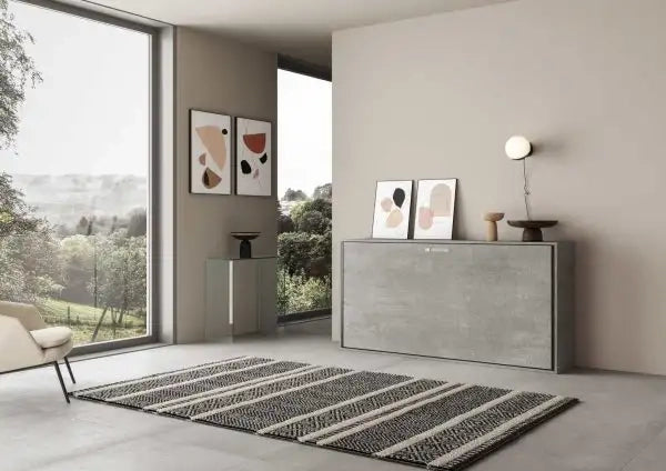 Letto singolo a scomparsa Kando con materasso cemento