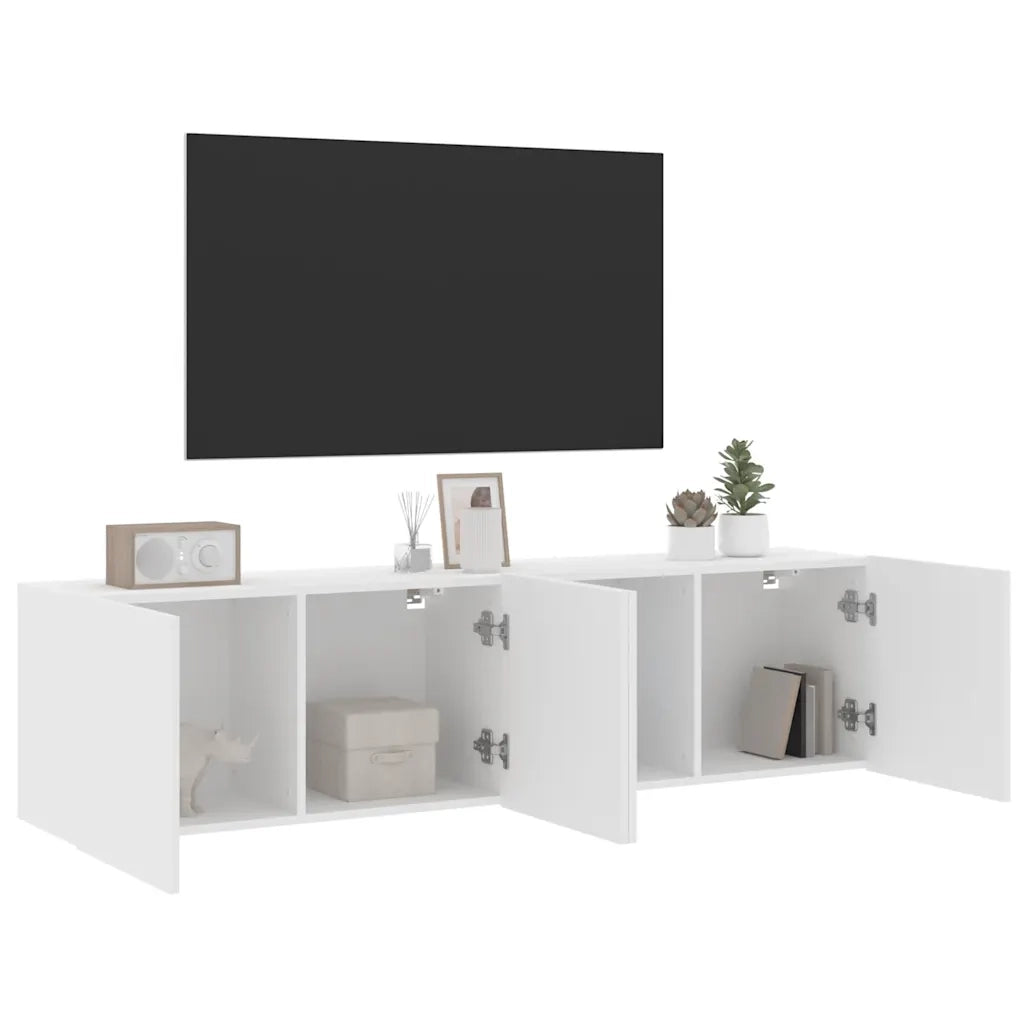 Mobili TV a Parete 2pz-Credenza TV-Console TV Bianchi 80x30x41 cm