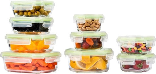 Set di contenitori di conservazione alimentare in vetro