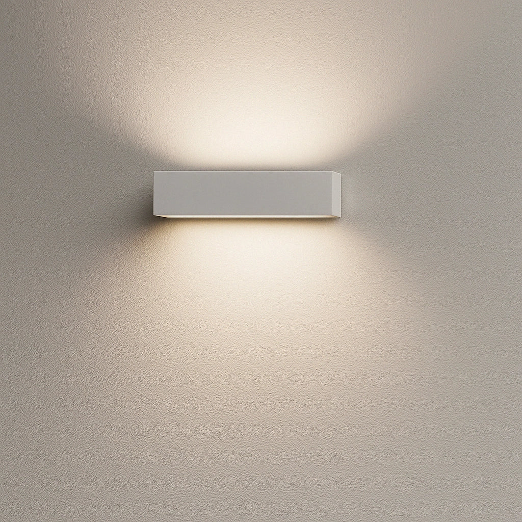 Applique Bianco a LED da Esterno IP65 Biemissione 14W con Selettore Colore, 1100 Lumen, Luce Calda Naturale Fredda, Alluminio, per Facciata