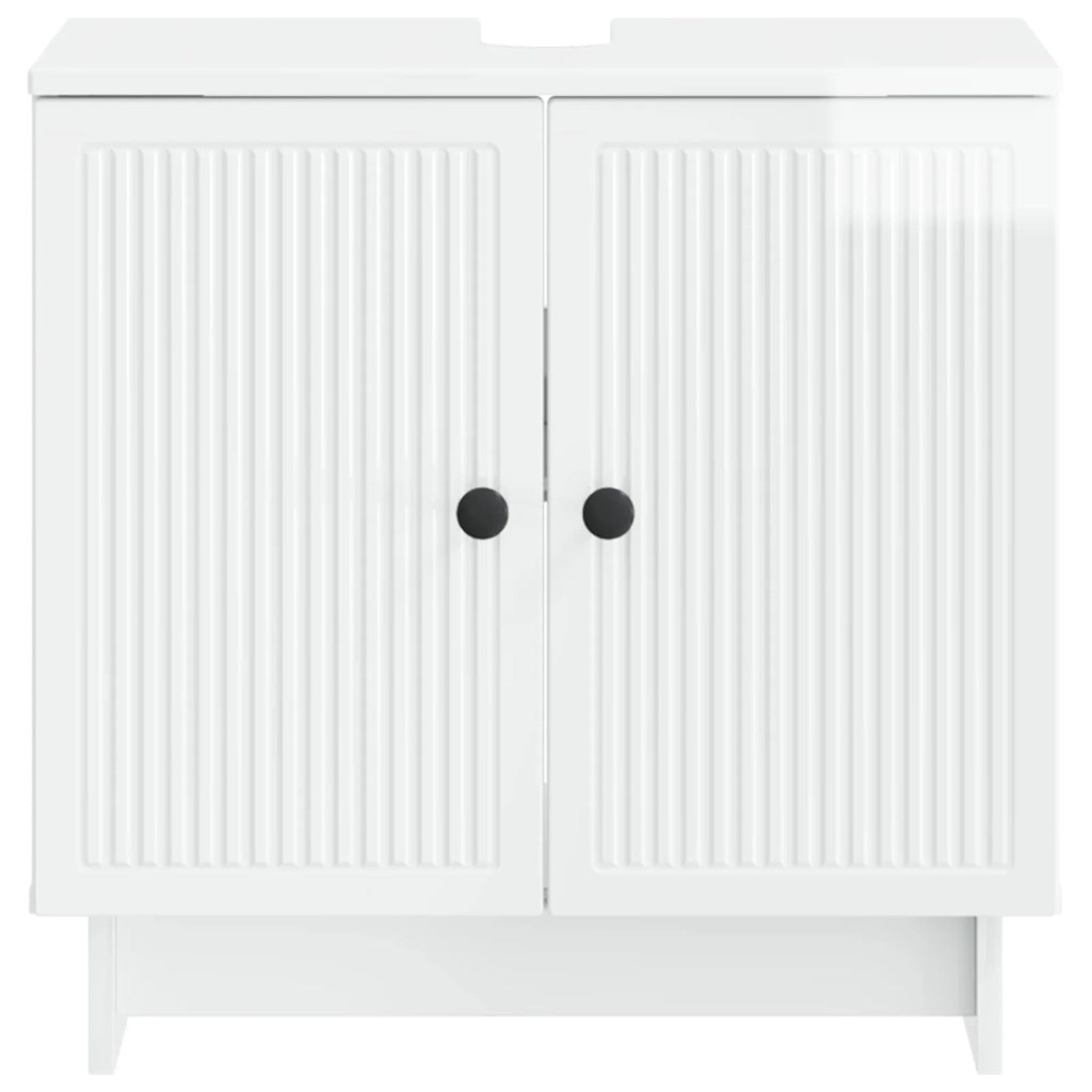 Armadio per Lavabo da Bagno EDE Bianco Lucido 895909