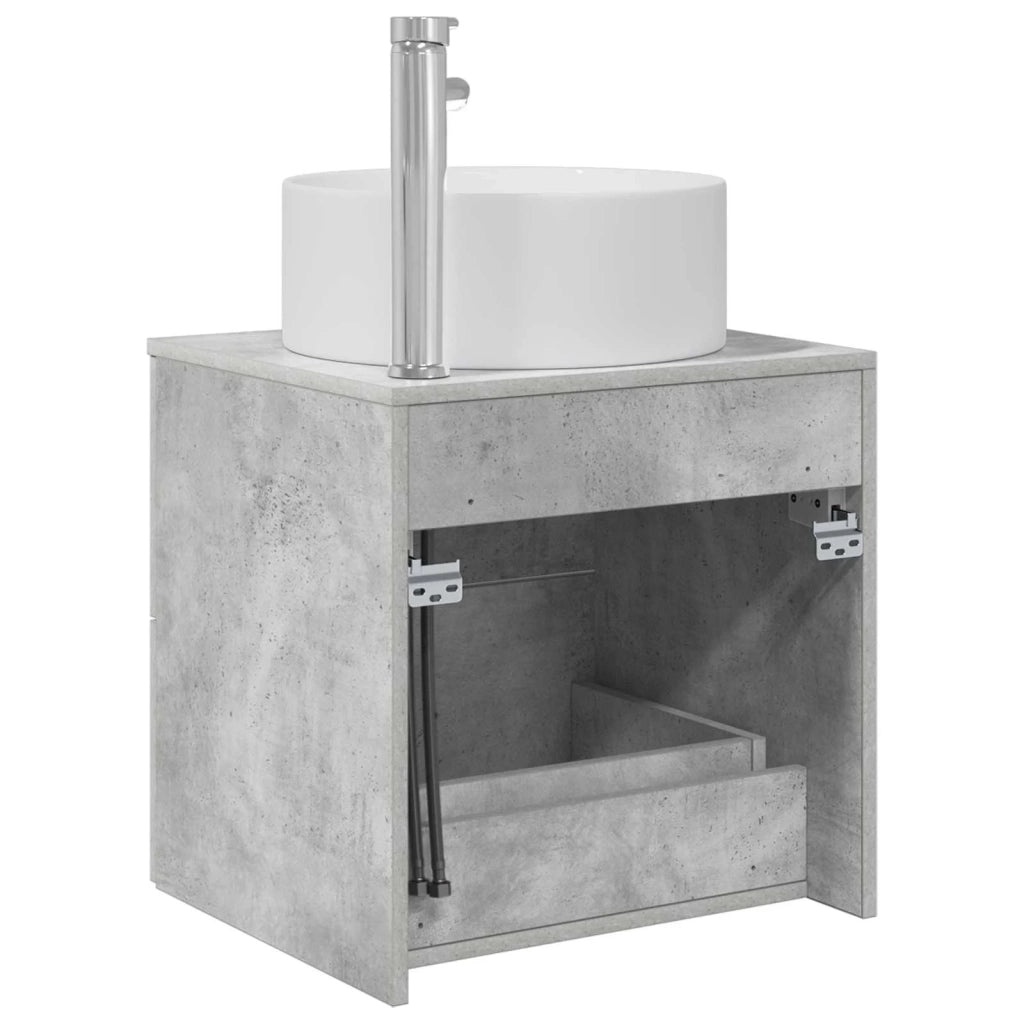 Mobile Lavabo da Parete Grigio Cemento 49,5 x 44,5 x 65,5 cm 890321