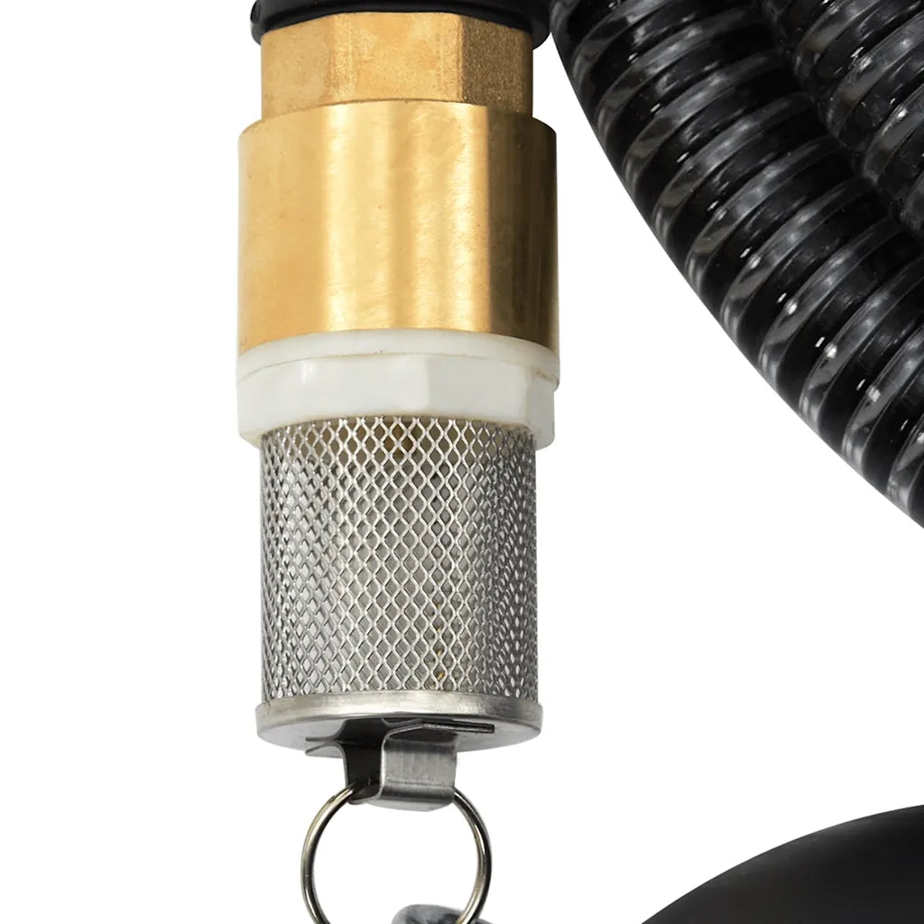 Tubo di Aspirazione con Raccordi in Ottone Nero 1,1" 25 m PVC CFW1284253