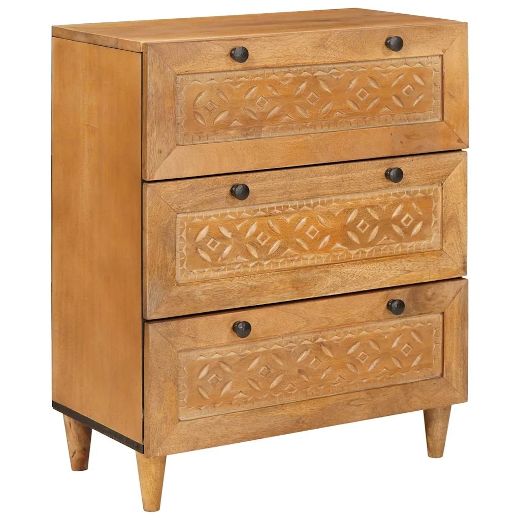 Credenza 2 pz-Set di 2 Buffet-Armadio da cucina Marrone 60 x 33 x 75 cm legno massello di mango