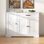Credenza moderna elegante - Zephmum - 3 ante 1 cassetto - Bianco
