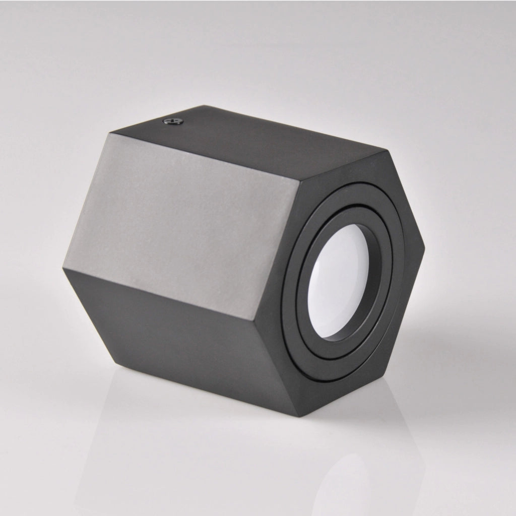 Faretto plafoniera nera Hexagon 1xGU10 Polux 313188