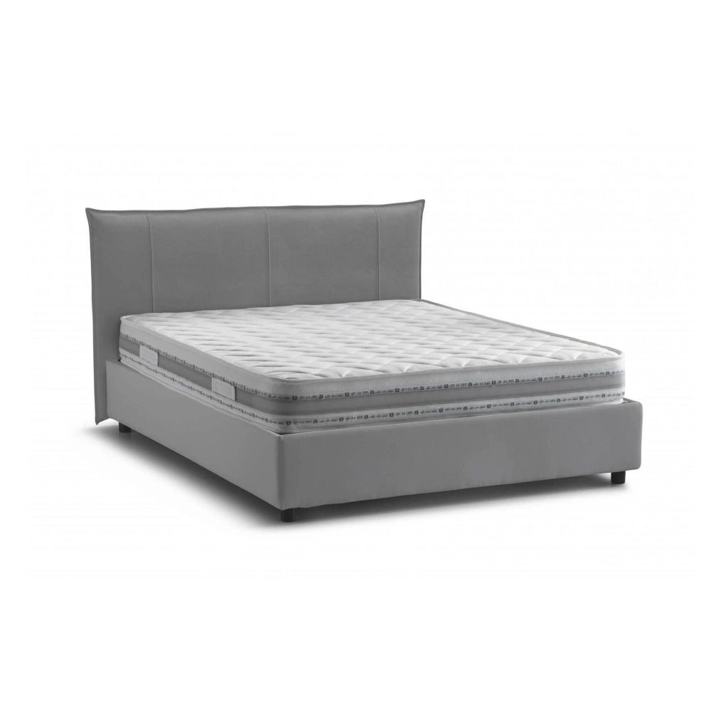 Letto Matrimoniale Almond, Letto Matrimoniale Materasso Incluso Made in Italy, Grigio