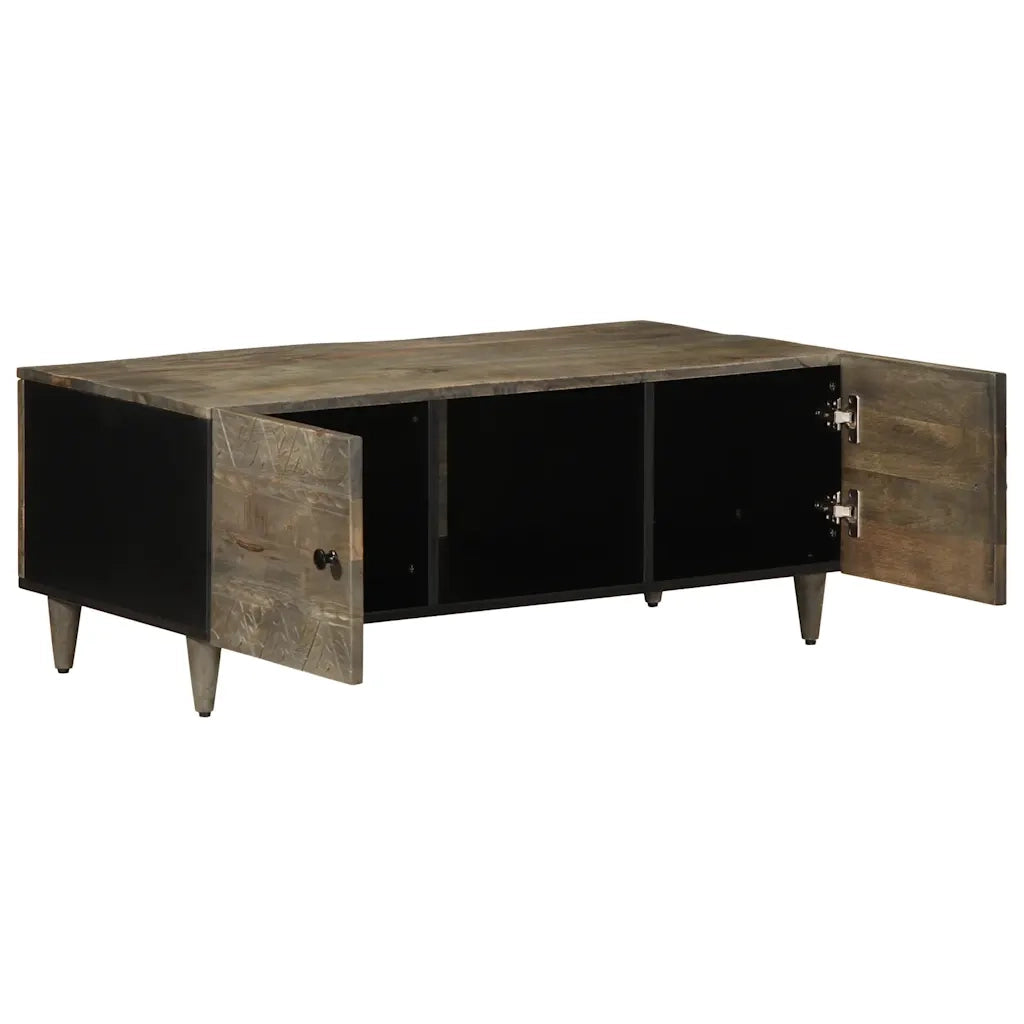 Tavolino Grigio Chiaro 100x54x40cm in Legno Massello di Mango