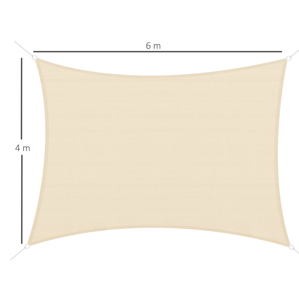 Tenda da Sole Rettangolare in HDPE ¨C zephmum ¨C Crema 4x6m