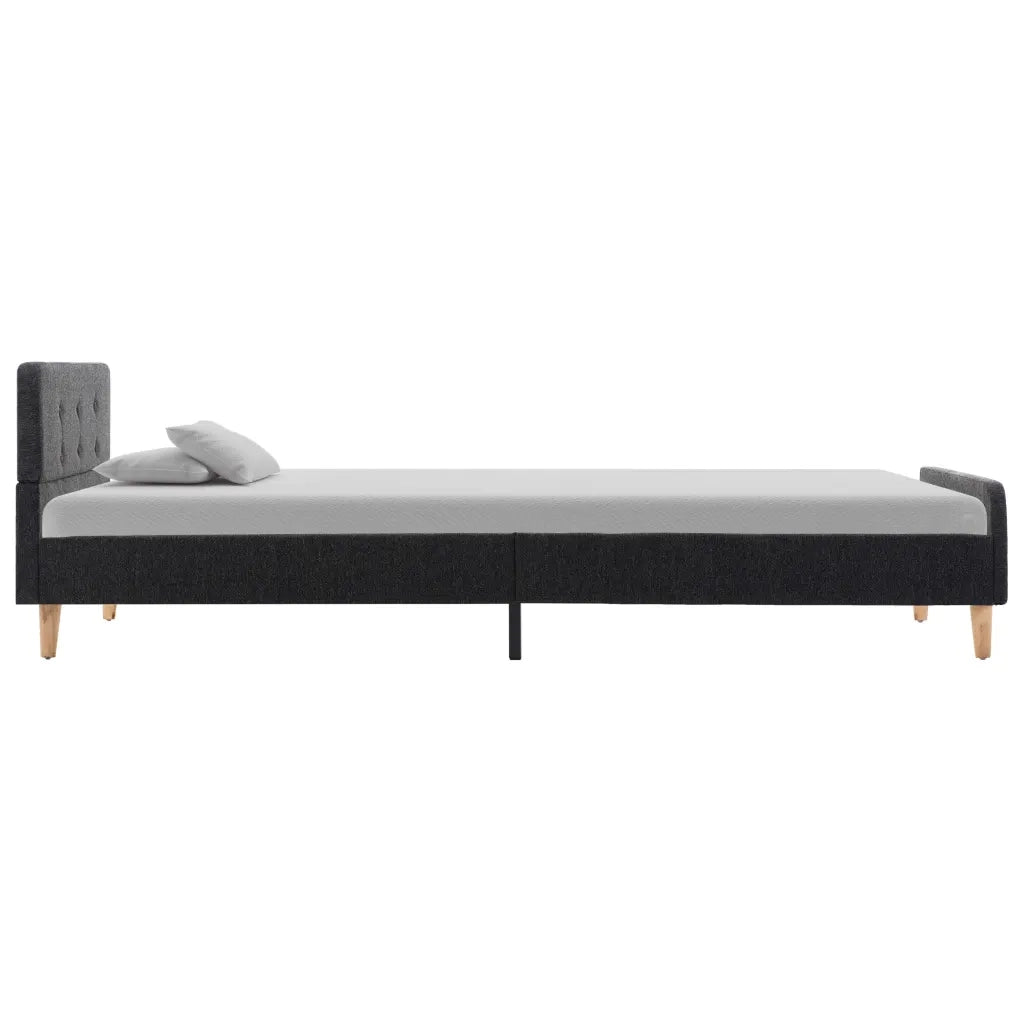 Giroletto-Struttura Letto Grigio Scuro in Stoffa Ruvida 100x200 cm