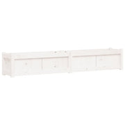 Fioriera | Cassetta per fiori | Vaso da Giardino Bianca 180x31x31 cm Legno Massello di Pino