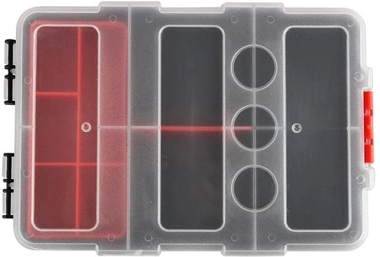Organizzatore di viti Stivale - Scatola di archiviazione con Compartimenti - Organizzatore per Piccoli Componenti - Materiale PP Duraturo - Dimensioni compatte 22x13,5x5,8 cm