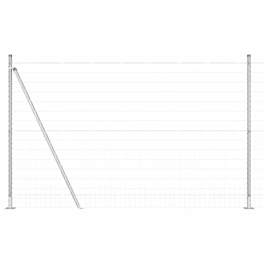 Recinzione con Posto Argento 1,6 x 10 m Acciaio