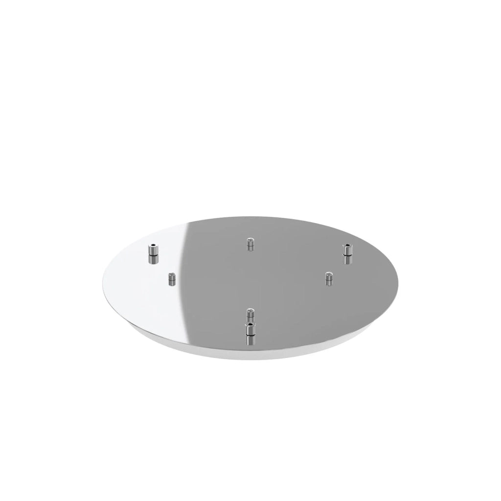 Rosone Tondo Metallo Cromo 3 Fori D40Cm