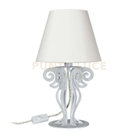 abat jour da tavolo circeo Bianco marmo paralume avorio in Ferro e lino per il paralume 24x40cmh