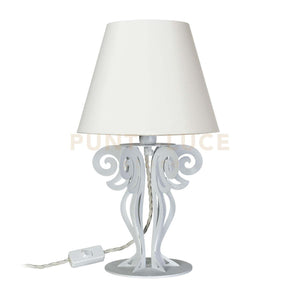 abat jour da tavolo circeo Bianco marmo paralume avorio in Ferro e lino per il paralume 24x40cmh