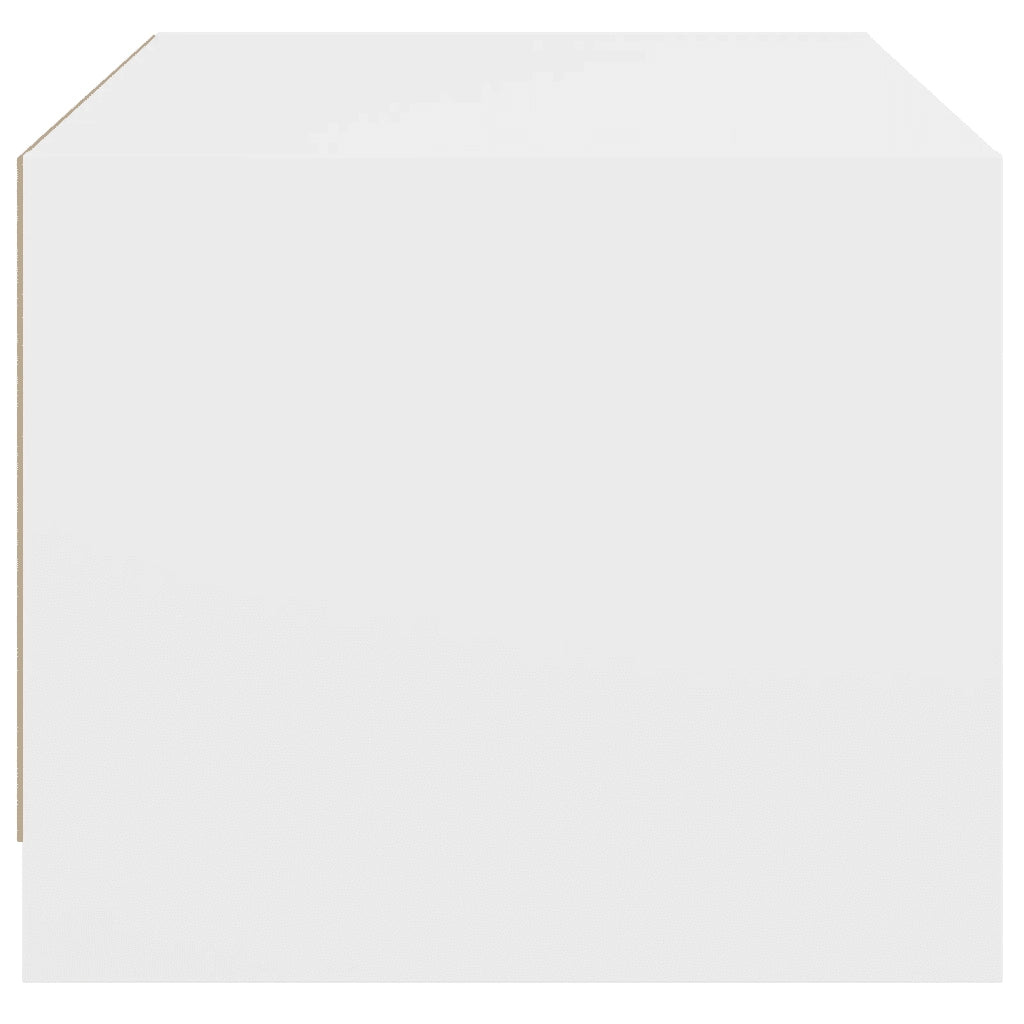 Tavolino da Salotto con Ante in Vetro Bianco 68x50x42 cm