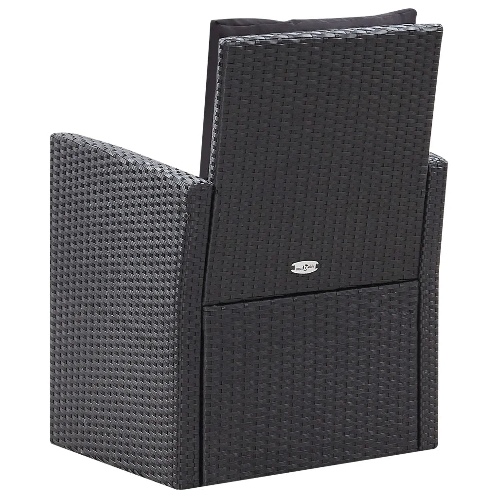 Set Divani da Giardino 6 pz con Cuscini in Polyrattan Nero cod mxl 39874