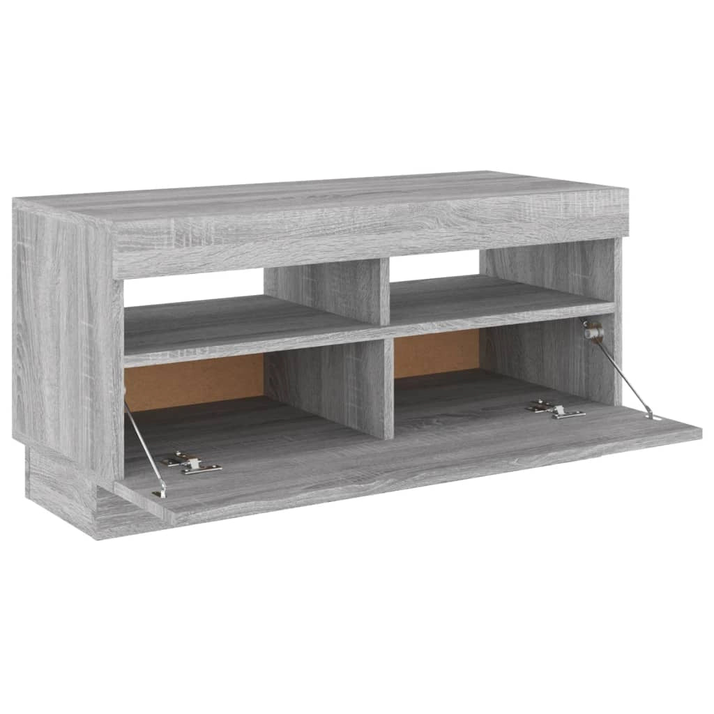 Mobile TV multimediale mensola TV credenza mobile TV sala da pranzo soggiorno camera da letto con luci LED Sonoma 80 x 35 x 40 cm grigio 02_0026830