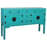 Credenza in legno con 7 cassetti e 2 porte 128x26x78h cm