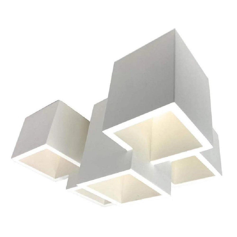 Trade Shop - Lampada In Gesso A 5 Cubi Da Soffitto Lampadario Supporto Faretti Gu10 Gs-c06-5 -