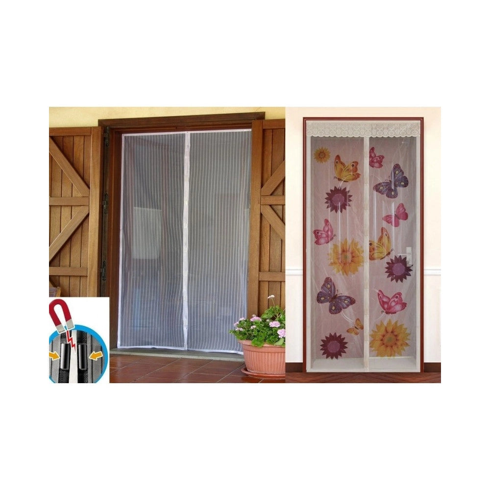 Trade Shop - Zanzariera Magnetica Calamita 100x220cm Universale Porta Finestra Zanzare Mosche -
