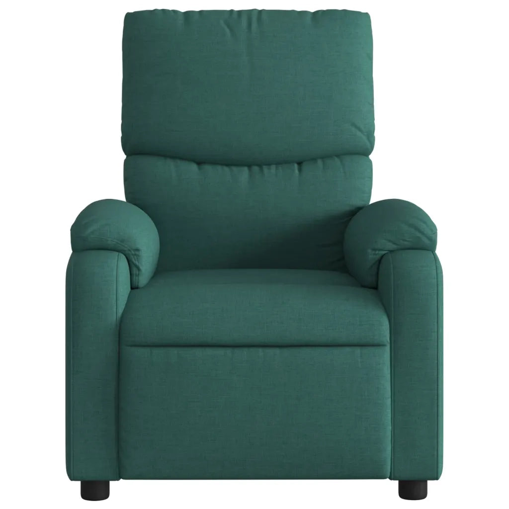 Poltrona Massaggiante | Sedia Relax Reclinabile Elettrica Verde Scuro Tessuto