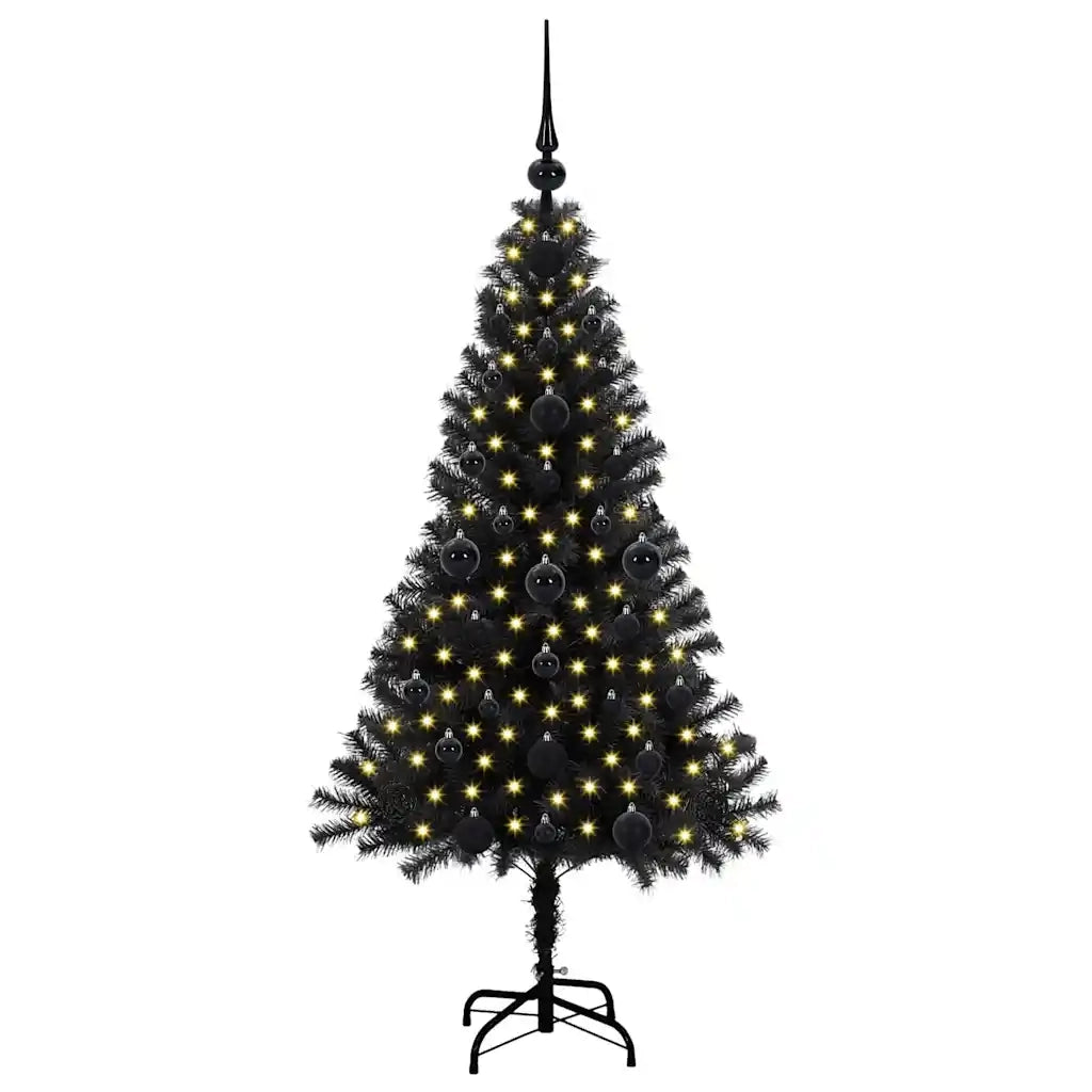 Albero di Natale con 150 LED con supporto Nero 120 cm PVC 3396457