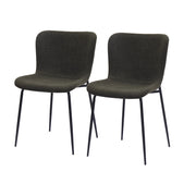 Sedie da Pranzo con Schienale Alto Rotondo ¨C MINIMAL ¨C Set 2 Pezzi, Tessuto, Gambe in Metallo