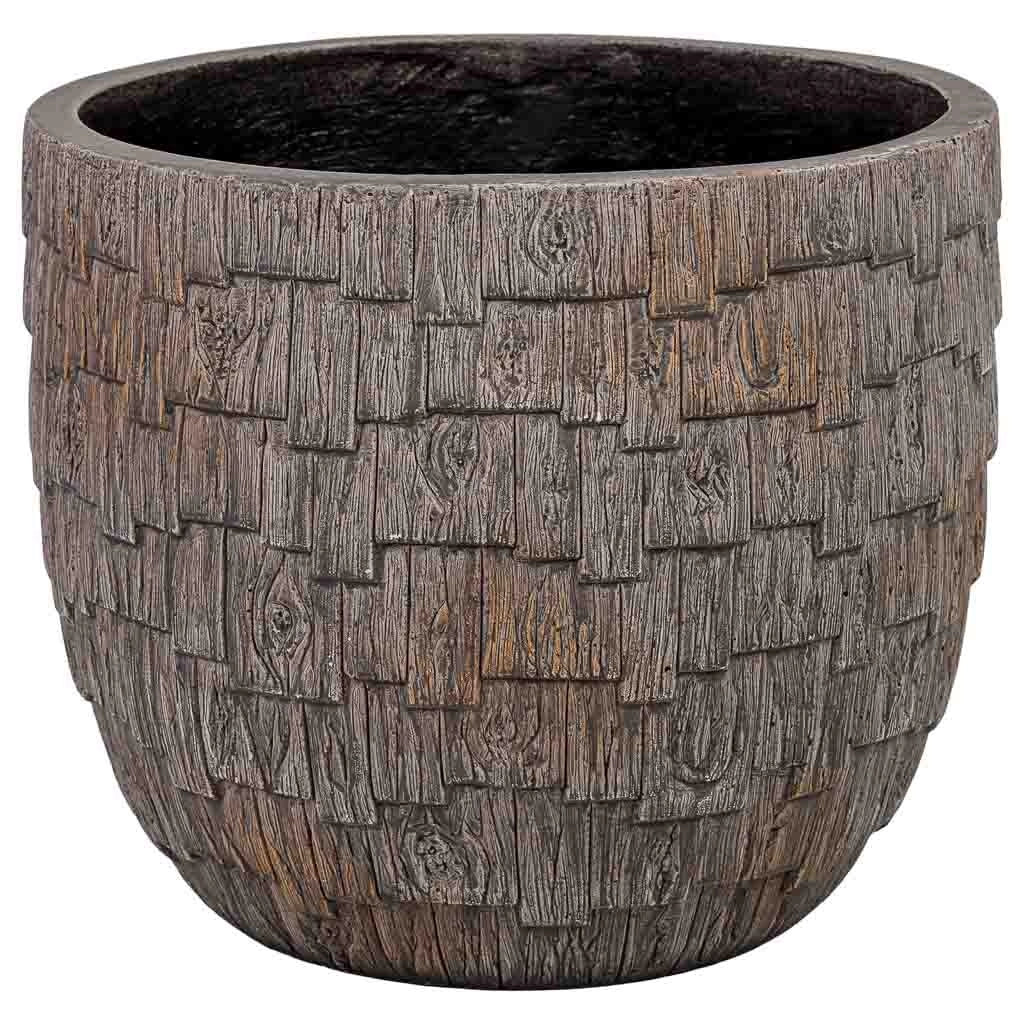 Vaso fibra di vetro marrone rossastro 35x35x30 cm